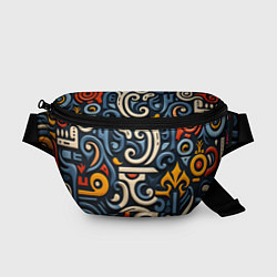 Поясная сумка Абстрактный цветной паттерн в славянском стиле, цвет: 3D-принт