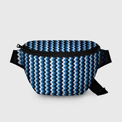 Поясная сумка Ломаные полосы синий, цвет: 3D-принт