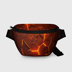 Поясная сумка Плиты абстрактные огненные, цвет: 3D-принт