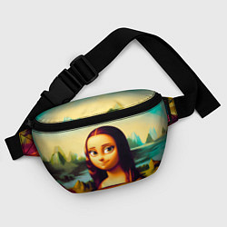 Поясная сумка Нейросеть - Мона Лиза в стиле Pixar, цвет: 3D-принт — фото 2