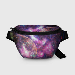 Поясная сумка Пурпурные космические туманности со звездами, цвет: 3D-принт