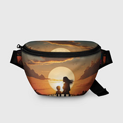 Поясная сумка Мать и дитя на закате, цвет: 3D-принт