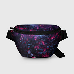 Поясная сумка Фиолетовые кубы в фиолетовом дыме, цвет: 3D-принт