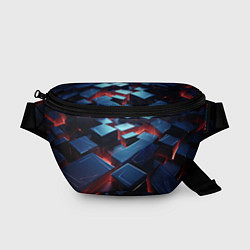 Поясная сумка Синие плиты абстракция разлома, цвет: 3D-принт