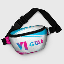 Поясная сумка GTA 6 neon gradient style по-горизонтали, цвет: 3D-принт — фото 2
