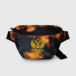 Поясная сумка Герб РФ градиент огня, цвет: 3D-принт