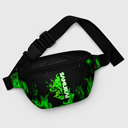 Поясная сумка Samurai green fire toxic, цвет: 3D-принт — фото 2