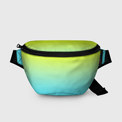 Поясная сумка Ярко-зеленый и бирюзовый градиент, цвет: 3D-принт
