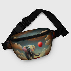 Поясная сумка Грустный слон и красный шарик, цвет: 3D-принт — фото 2