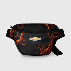 Поясная сумка Chevrolet лого шторм, цвет: 3D-принт