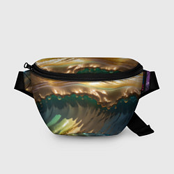 Поясная сумка Перламутровые блестящие волны радужных цветов, цвет: 3D-принт