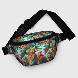 Поясная сумка Попугаи Ара - тропики джунгли, цвет: 3D-принт — фото 2