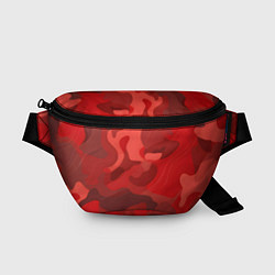 Поясная сумка Красный камуфляж крупный, цвет: 3D-принт