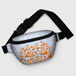Поясная сумка Мем капибара и мандарины, цвет: 3D-принт — фото 2