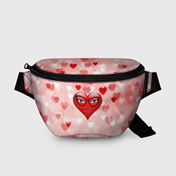 Поясная сумка Сердце в очках, цвет: 3D-принт