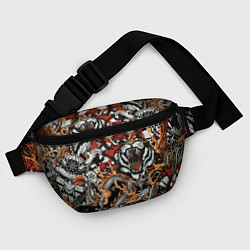Поясная сумка Самурай дракон и тигр, цвет: 3D-принт — фото 2