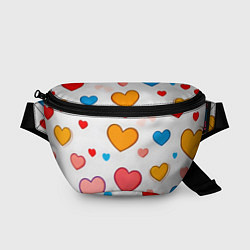 Поясная сумка Сердца сердечки, цвет: 3D-принт