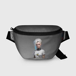 Поясная сумка Блондинка в белой футболке Cyberpunk 2077, цвет: 3D-принт