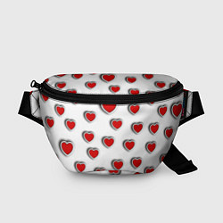 Поясная сумка Стикеры наклейки объемные сердечки, цвет: 3D-принт