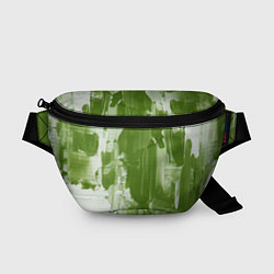 Поясная сумка Текстура белой и зелёной краски, цвет: 3D-принт