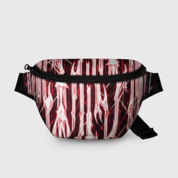 Поясная сумка Красные неоновые полосы на чёрном фоне, цвет: 3D-принт