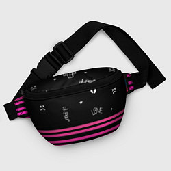 Поясная сумка Lil Peep розовые полосы, цвет: 3D-принт — фото 2