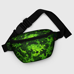 Поясная сумка Яркий неоновый зеленый камуфляж, цвет: 3D-принт — фото 2