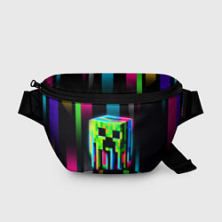 Поясная сумка Неоновый Крипер - Майнкрафт, цвет: 3D-принт