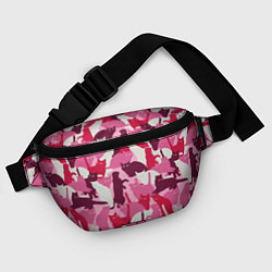Поясная сумка Розовый кошачий камуфляж, цвет: 3D-принт — фото 2