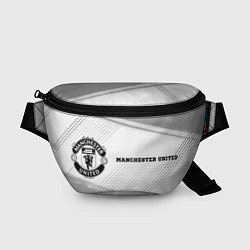Поясная сумка Manchester United sport на светлом фоне по-горизон, цвет: 3D-принт