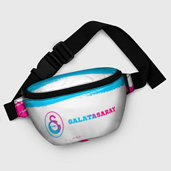 Поясная сумка Galatasaray neon gradient style по-горизонтали, цвет: 3D-принт — фото 2