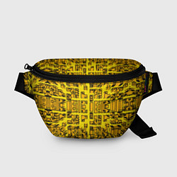 Поясная сумка Жёлтые фигуры с эффектом рыбьего глаза, цвет: 3D-принт