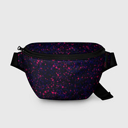 Поясная сумка Абстракция чёрно-синий с розовыми кляксами, цвет: 3D-принт