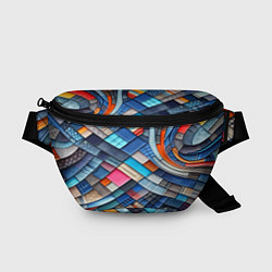 Поясная сумка Абстрактный авангардный пэчворк - нейросеть, цвет: 3D-принт