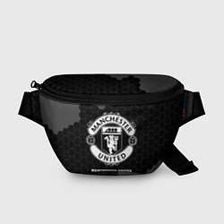 Поясная сумка Manchester United sport на темном фоне, цвет: 3D-принт