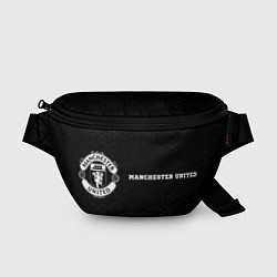 Поясная сумка Manchester United sport на темном фоне по-горизонт, цвет: 3D-принт