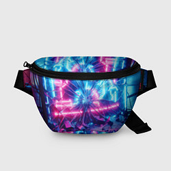 Поясная сумка Разбитая неоновая вывеска - мегаполис, цвет: 3D-принт
