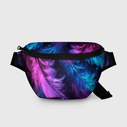 Поясная сумка Искрящиеся перья в розовых и голубых оттенках, цвет: 3D-принт