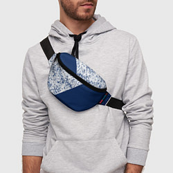 Поясная сумка Сине-белый пополам, цвет: 3D-принт — фото 2