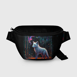 Поясная сумка Белая лисица на фоне волшебного леса, цвет: 3D-принт