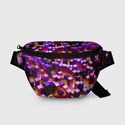 Поясная сумка Фиолетовые блоки в оранжевом тумане, цвет: 3D-принт