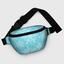 Поясная сумка Снежинки на голубом фоне, цвет: 3D-принт — фото 2