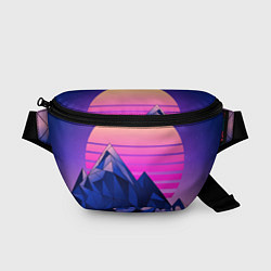 Поясная сумка Vaporwave неоновые горы, цвет: 3D-принт