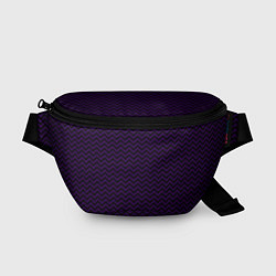 Поясная сумка Чёрно-фиолетовый ломаные полосы, цвет: 3D-принт
