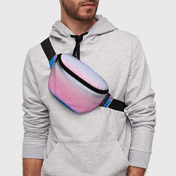 Поясная сумка Tie-dye color gradient: pink-blue, цвет: 3D-принт — фото 2