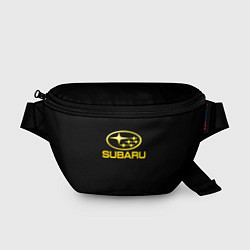 Поясная сумка Subaru logo yellow, цвет: 3D-принт