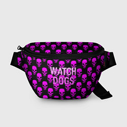 Поясная сумка Watch dogs neon skull, цвет: 3D-принт