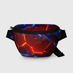 Поясная сумка Красные плиты с ярким светом, цвет: 3D-принт