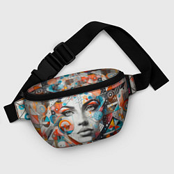 Поясная сумка Лицо прекрасной девушки - граффити, цвет: 3D-принт — фото 2