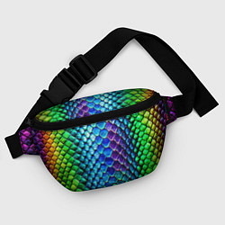 Поясная сумка Радужная кожа змеи, цвет: 3D-принт — фото 2
